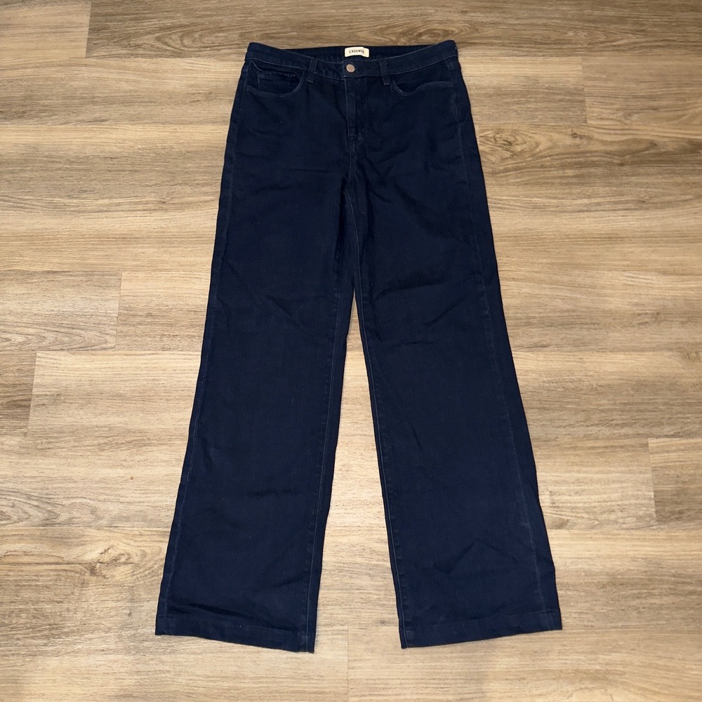 L'Agence Clayton High‎ Rise Wide Leg Jeans Palomino Dark Wash 30